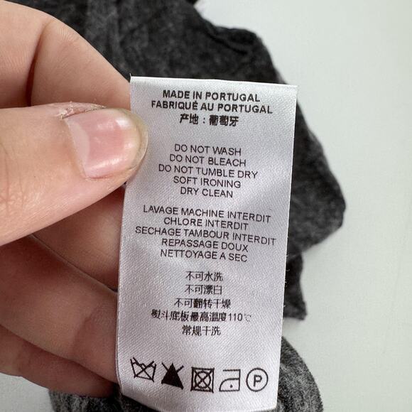 IRO Shirt Womens XS Gray Ilean Short Sleeve Cut‎ Out Wool Blend Lightweight - Picture 7 of 9